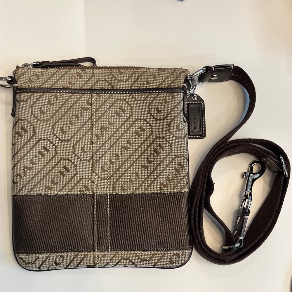 NWOT Coach Tan and Brown crossbody bag